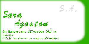 sara agoston business card